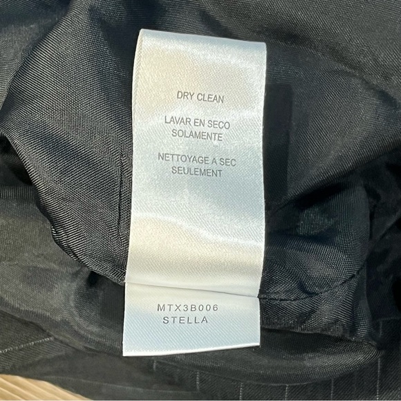 BCBG Maxazria Black Striped Short Pencil Skirt Ruffle Waist Size Small - Picture 12 of 16